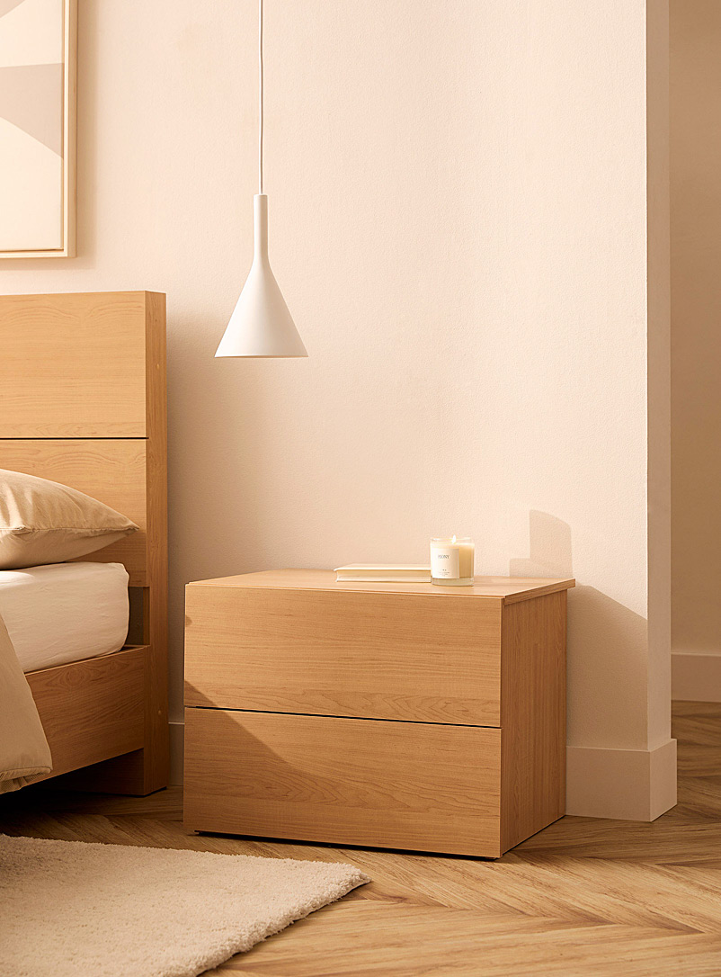 Simons Maison Light Brown Minimalist two-drawer bedside table