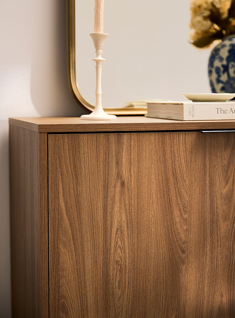 Simons Maison Dark wood Minimalist two-door floor cabinet