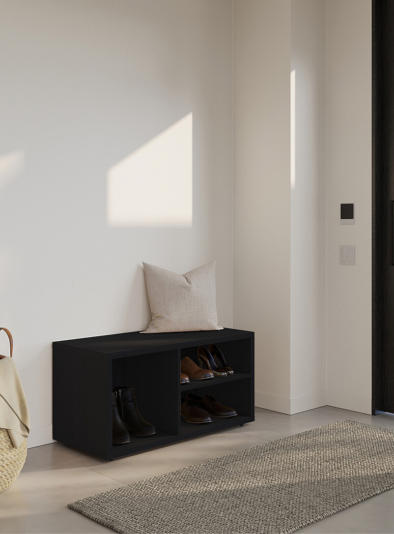 Simons Maison Black Porto bench with storage