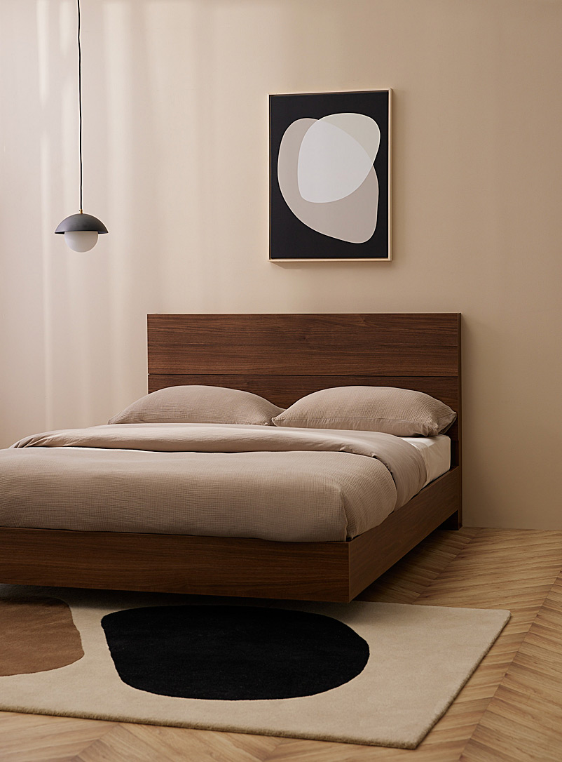 Walnut wood bed frame 2-piece set See available sizes product image (primary)
