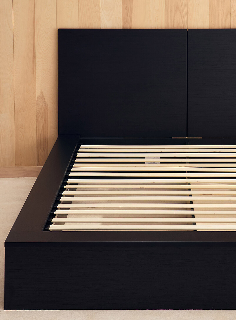 Sleek oak platform bed frame See available sizes product image 3