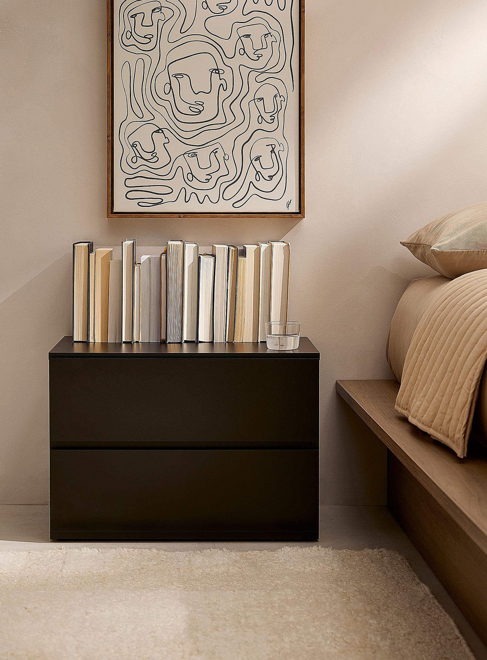 Simons Maison Double-storage Sleek Bedside Table In Black
