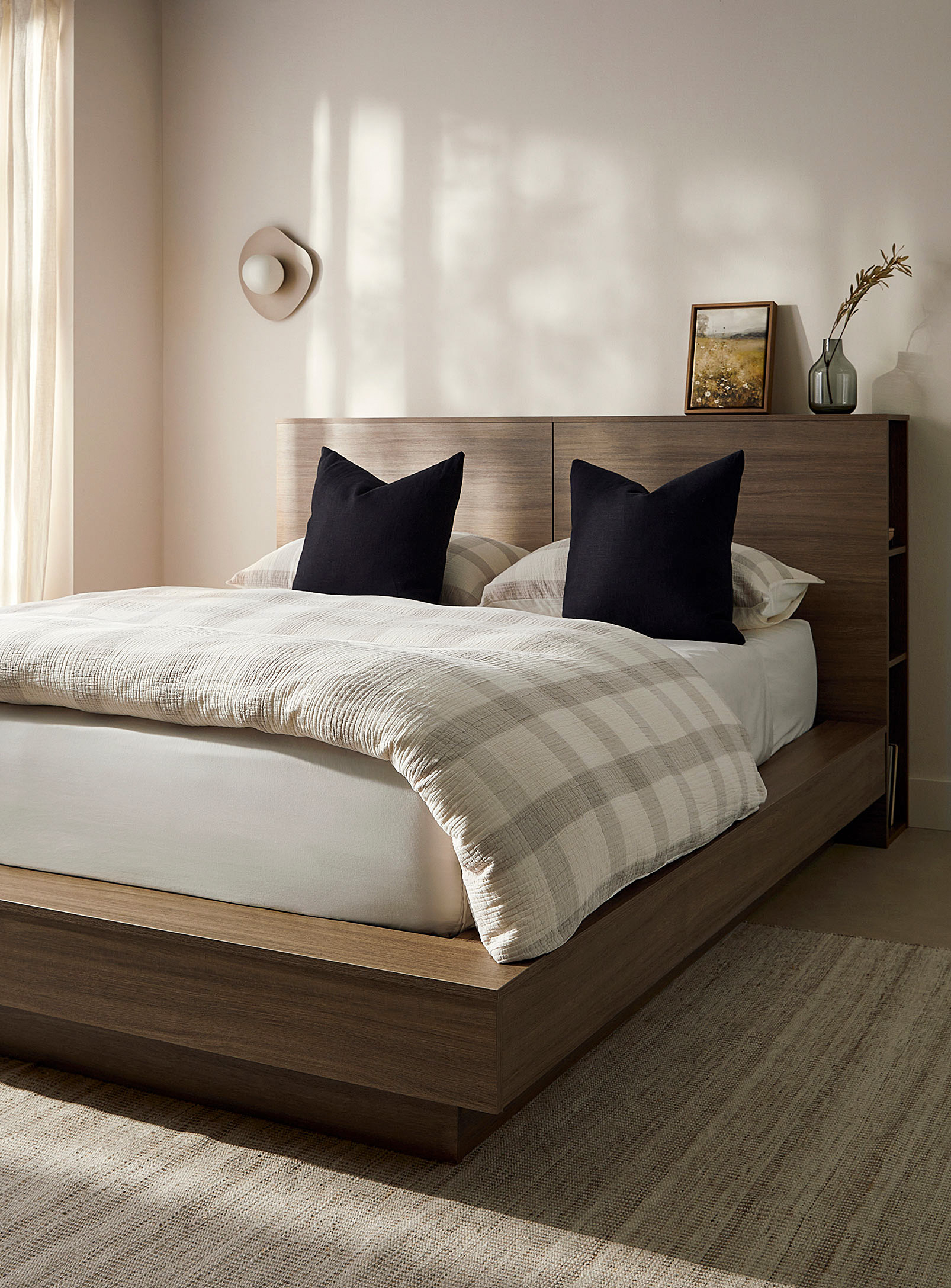 Simons Maison Blond Oak Platform Bed Frame Queen Size In Neutral