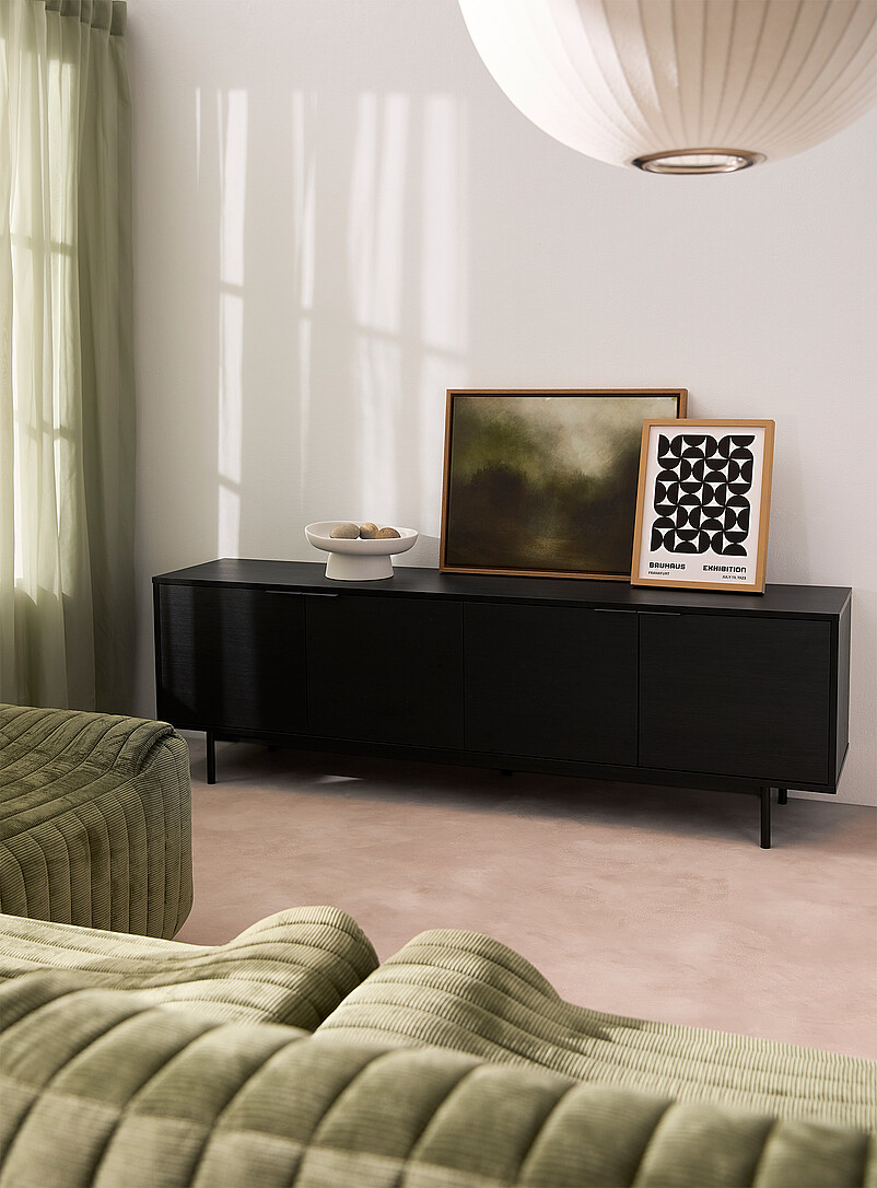 Metallic Legs Four-Door Minimalist Tv Unit 70 In