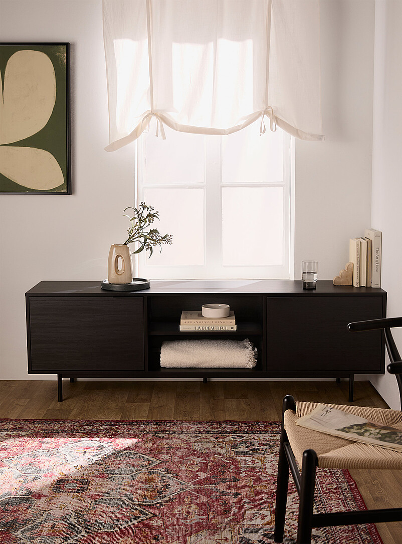 Metallic Legs Two-Door Minimalist Tv Unit 70 In