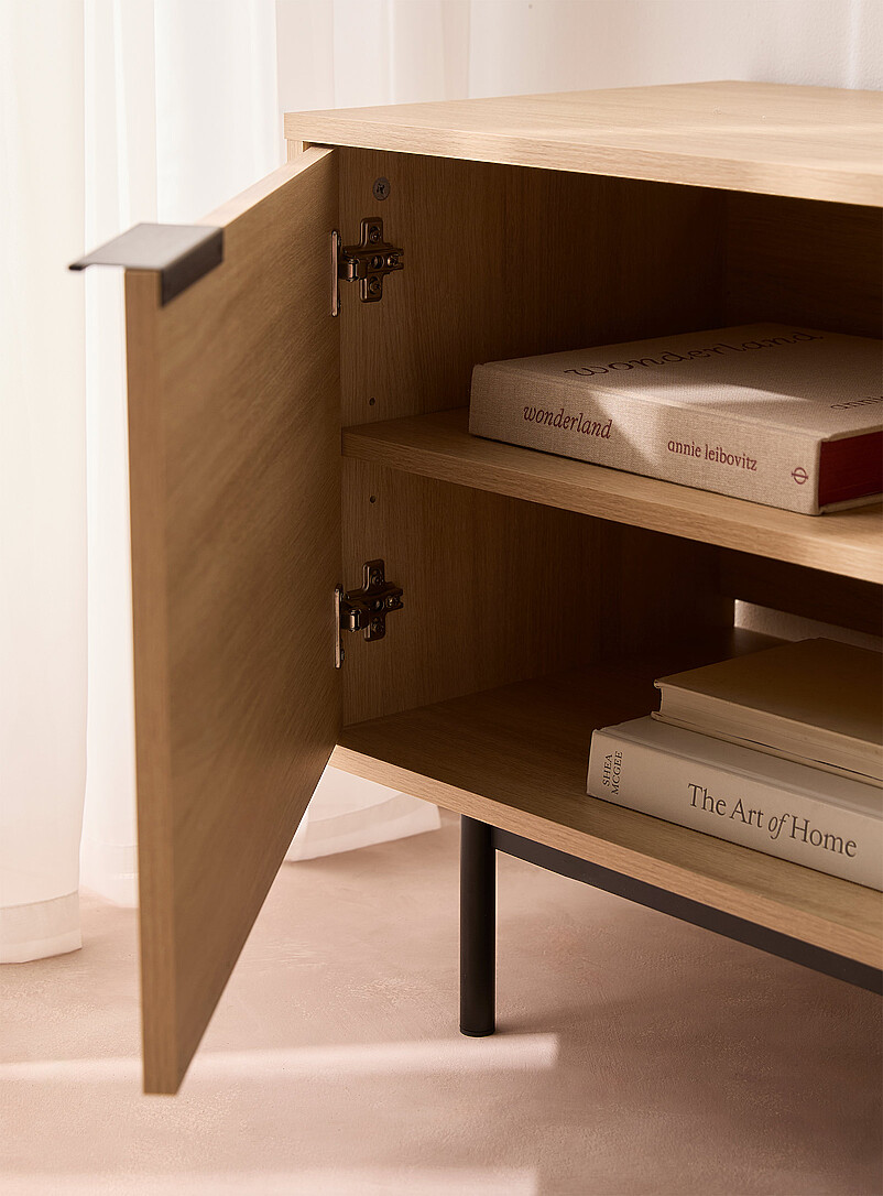 Metallic legs two-door minimalist TV unit 70 in product image 3