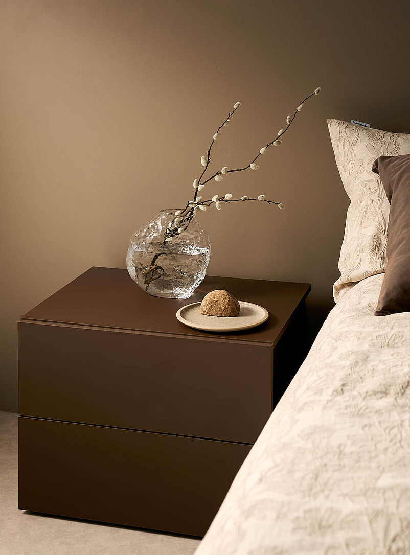 Coloured sleek bedside table product image (primary)