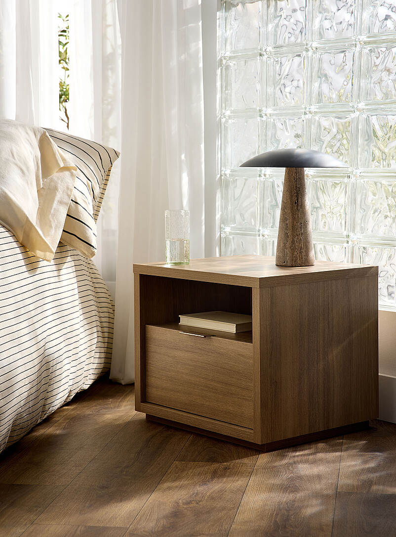 Cubic bedside table with drawer product image (primary)