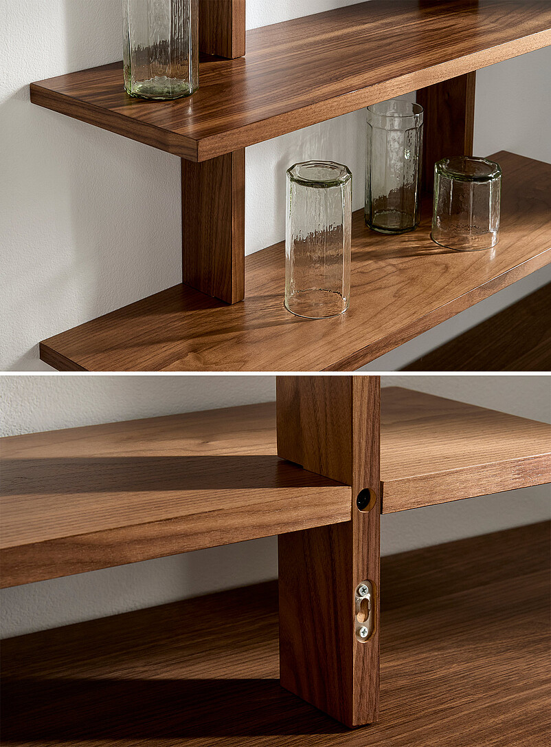 Dark wool triple wall shelf product image 3