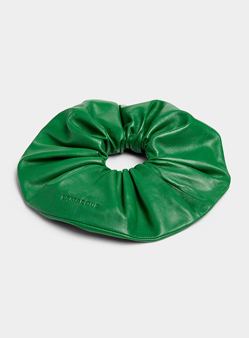 LAMARQUE: Le chouchou XL cuir véritable Vert vif-irlandais-émerau pour 
