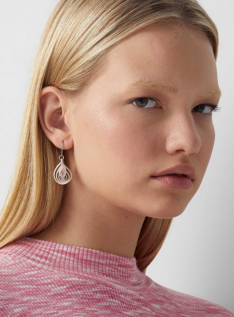 Vox & Oz Ivory White Nebula recycled nylon earrings