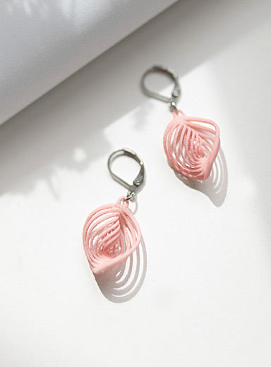 Vox & Oz: Les boucles d'oreilles nylon recycl&eacute; Nebula Blanc cass&eacute;