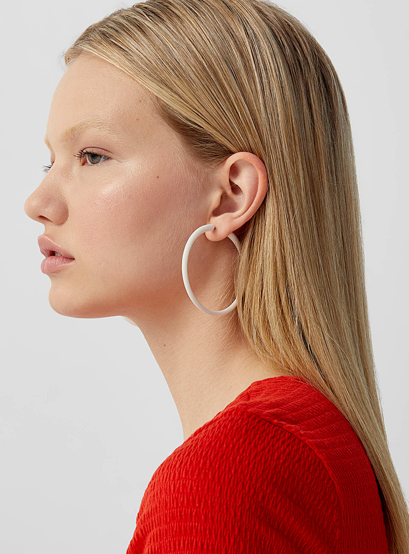 Vox & Oz Ivory White Atlas earrings