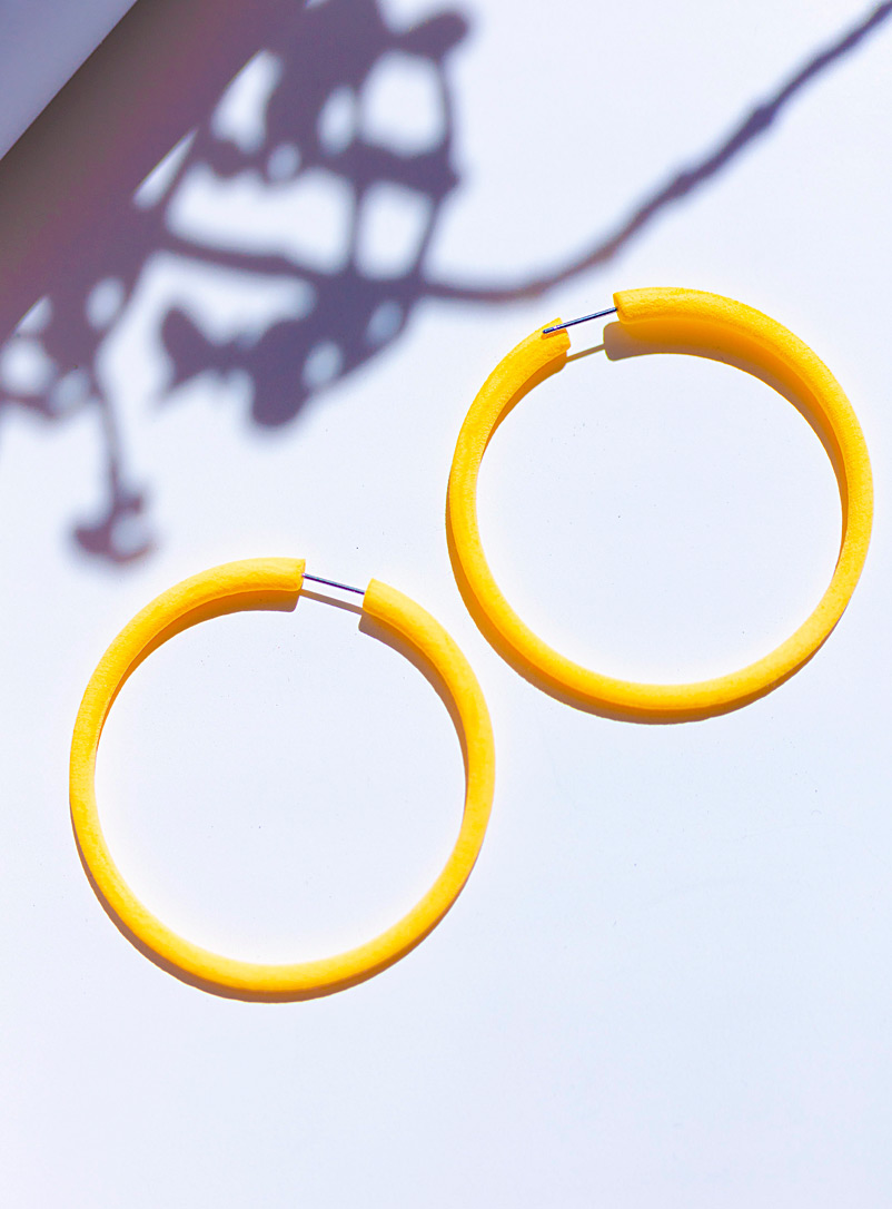 Vox & Oz Lemon/Canary Yellow Atlas recycled nylon earrings