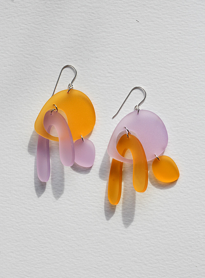 Nicnac Makes Lilacs Amoeba earrings