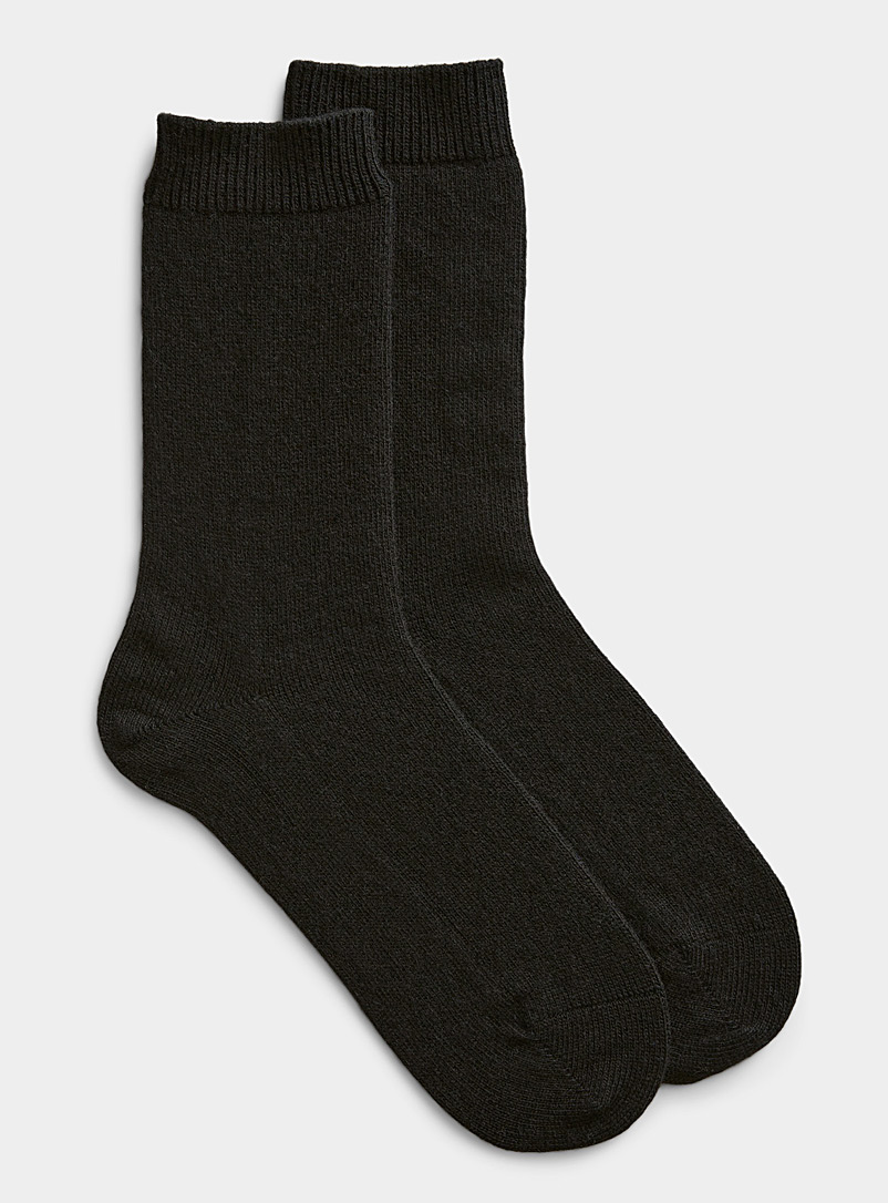 FALKE Black Monochrome cashmere-blend sock for women
