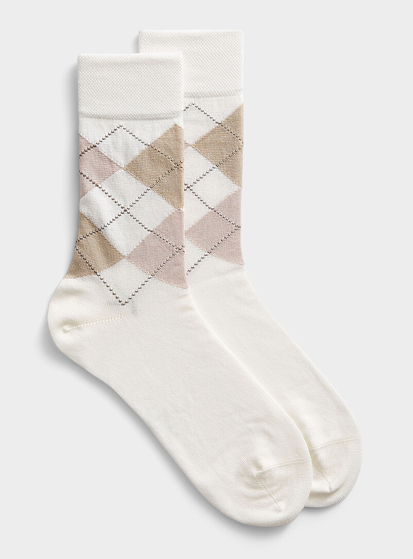 FALKE Men's Sensitive Argyle Socks, Patterned, Wide Top, Skin-Friendly