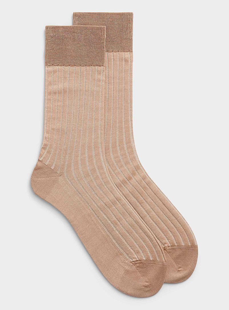 FALKE Patterned Brown Shadow two-tone sock for men