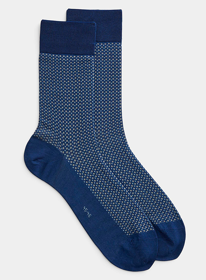 Falke Patterned Blue Mini-pattern dress sock for men
