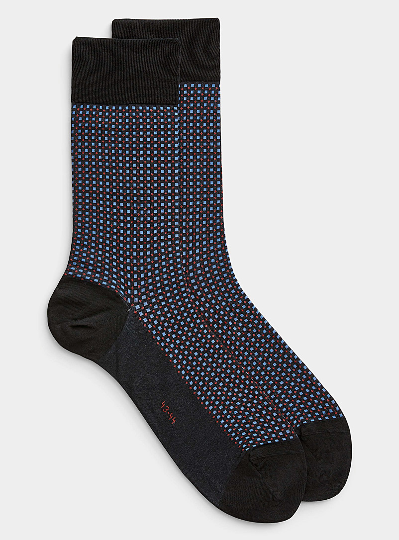 Falke Patterned Black Mini-pattern dress sock for men