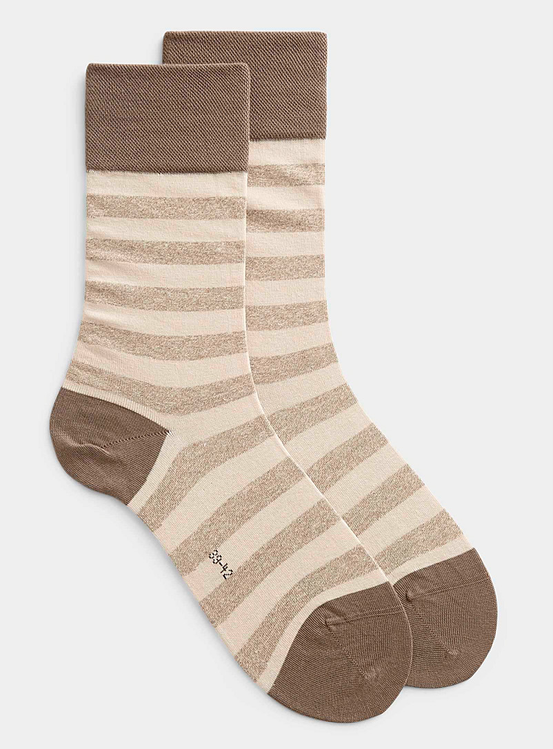 Falke Charcoal Heathered stripe dress sock for men