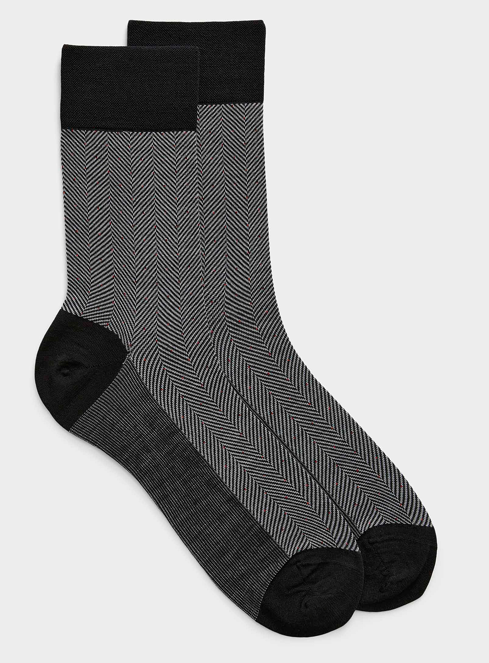 Falke Herringbone Fine-knit Sock In Black