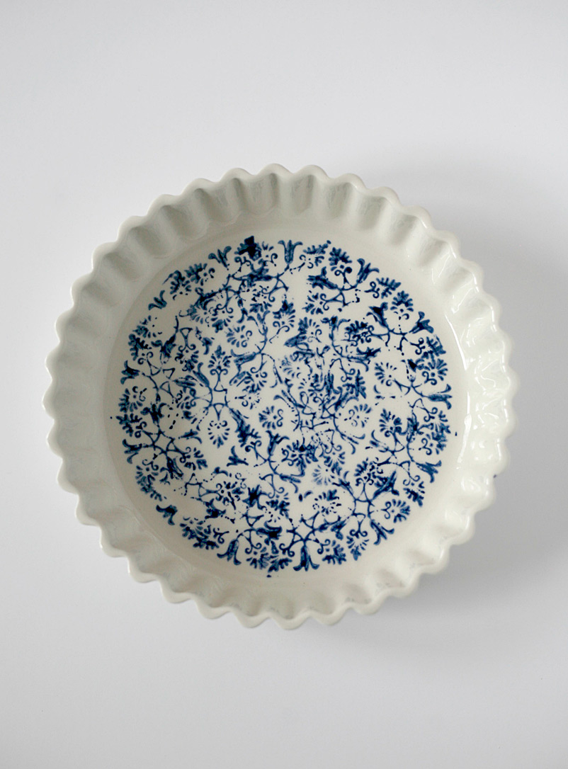 Art & Manufacture: L'assiette à quiche tapisserie florale Blanc à motifs