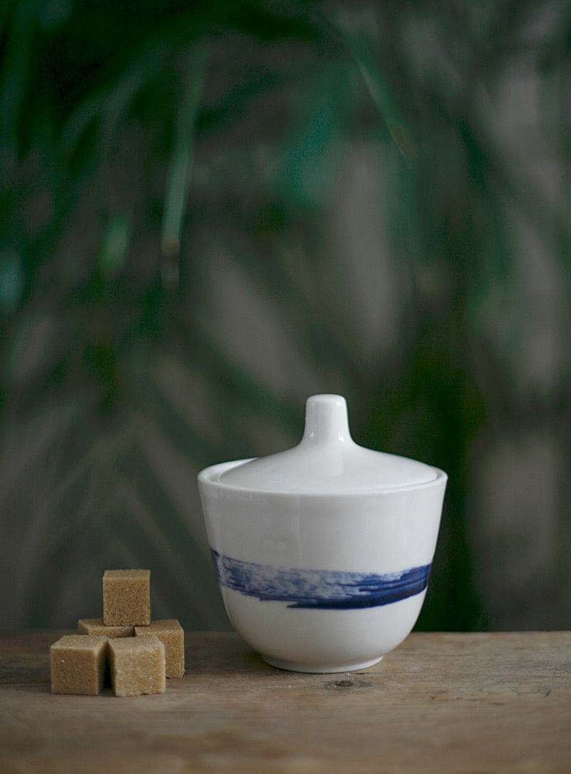 Art & Manufacture Patterned White Brushstroke sugar bowl