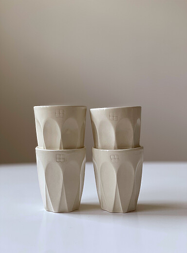 Small porcelain espresso cups Set of 4