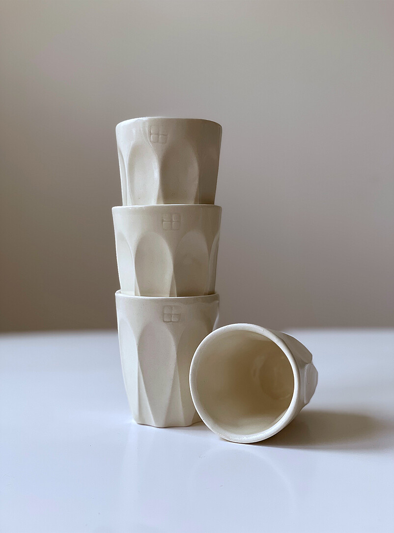 Art & Manufacture White Porcelain glasses Set of 4