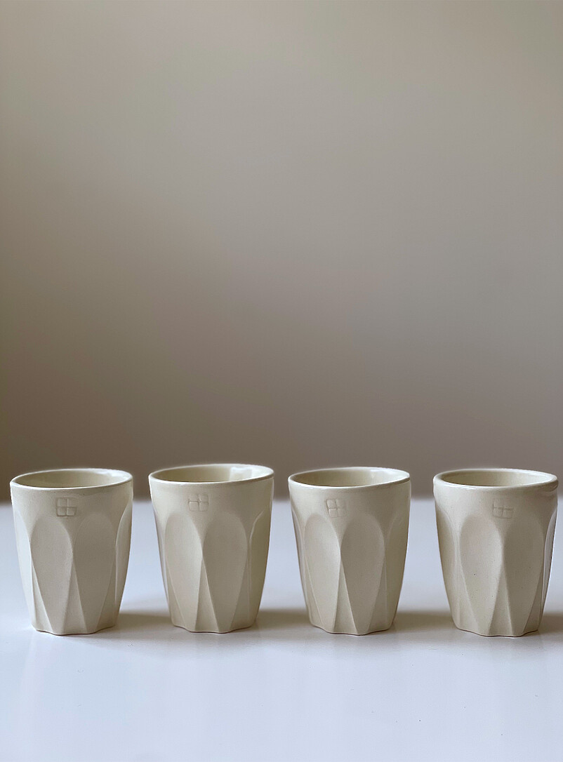 Art & Manufacture White Porcelain glasses Set of 4