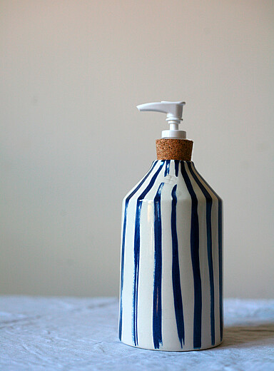 Art & Manufacture Patterned Blue Blue stripes soap pump