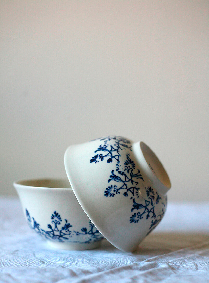 Art & Manufacture Patterned Blue Floral tapestry rice bowls Set of 2