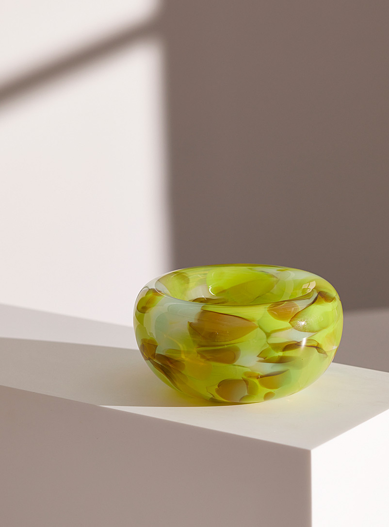 Maria Ida Designs Lime Green Blown glass nest bowl