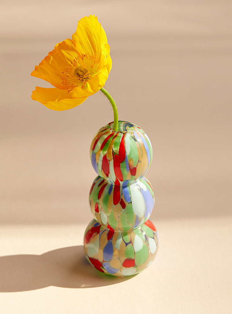 Maria Ida Designs Blue Glass blown mini bubble vase From 6 to 9 cm tall