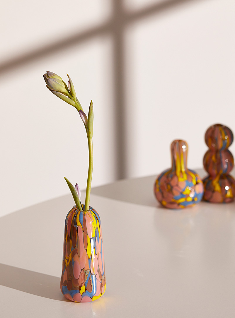 Maria Ida Designs Dusky Pink Tall glass blown mini vase From 6 to 9 cm tall