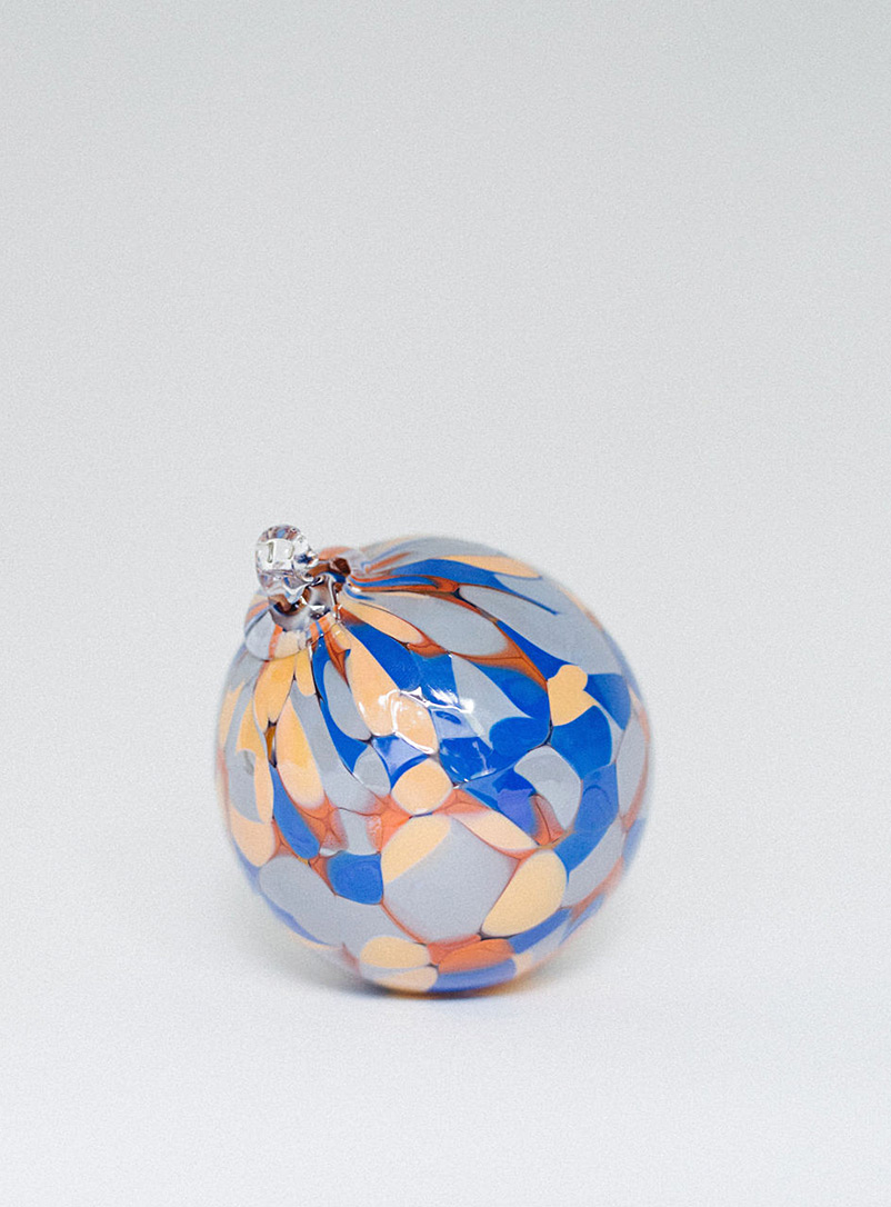 Maria Ida Designs Blue Festive blown glass ornament