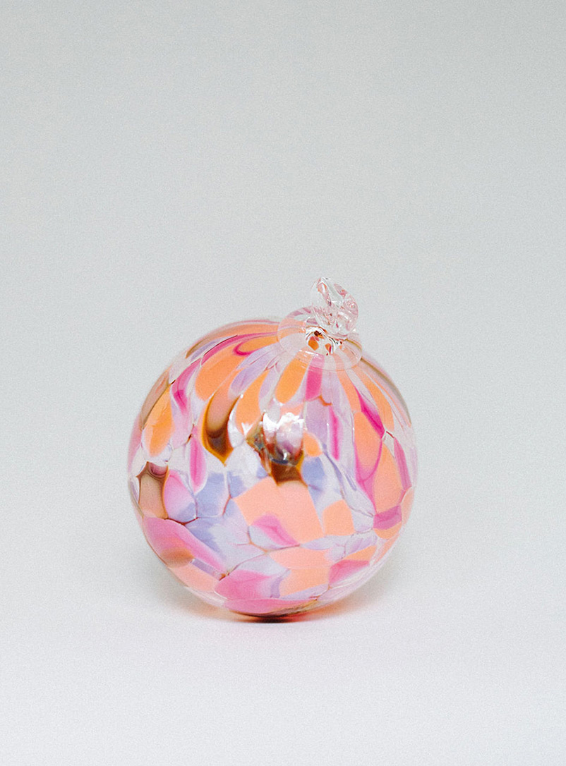 Maria Ida Designs Pink Festive blown glass ornament