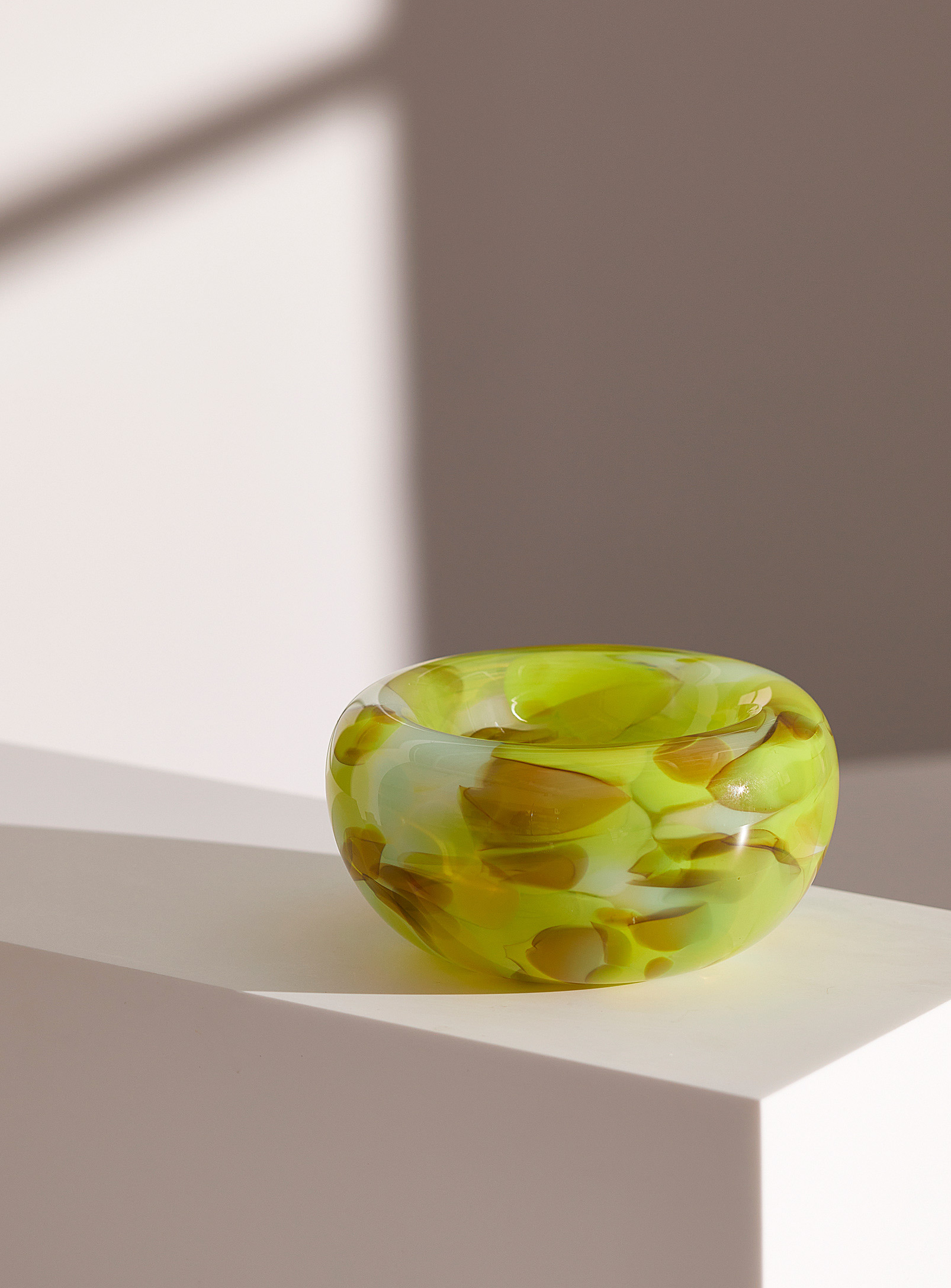 Maria Ida Designs Blown Glass Nest Bowl In Lime Green
