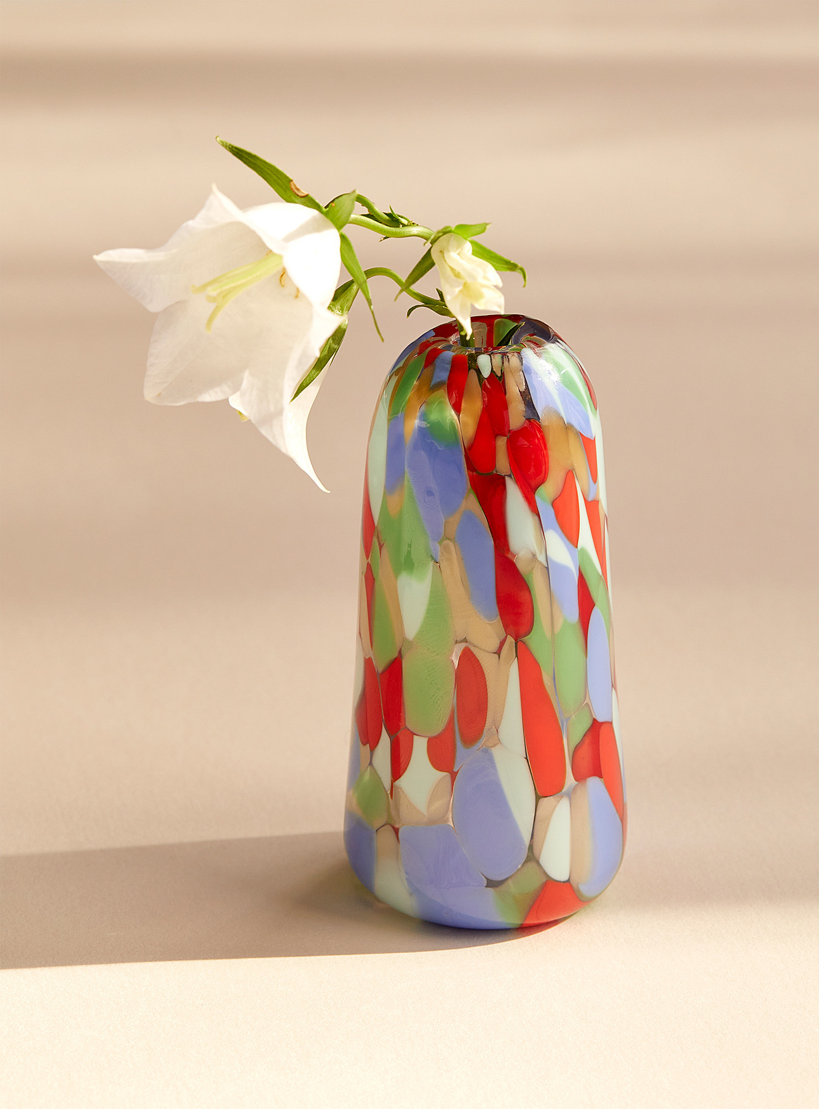 Maria Ida Designs Tall Glass Blown Mini Vase From 6 To 9 Cm Tall In Marine Blue