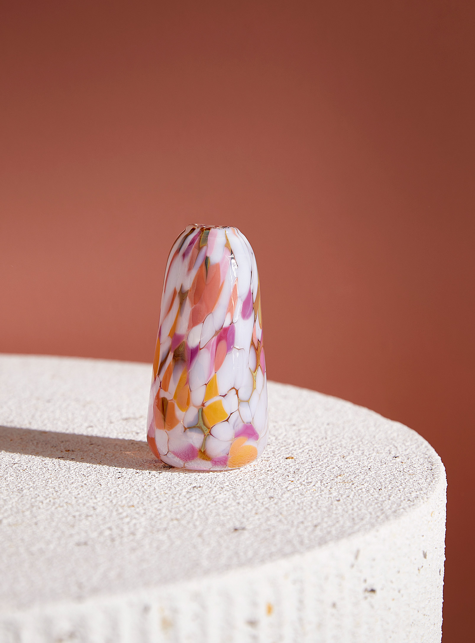 Maria Ida Designs Tall Glass Blown Mini Vase From 6 To 9 Cm Tall In Pink