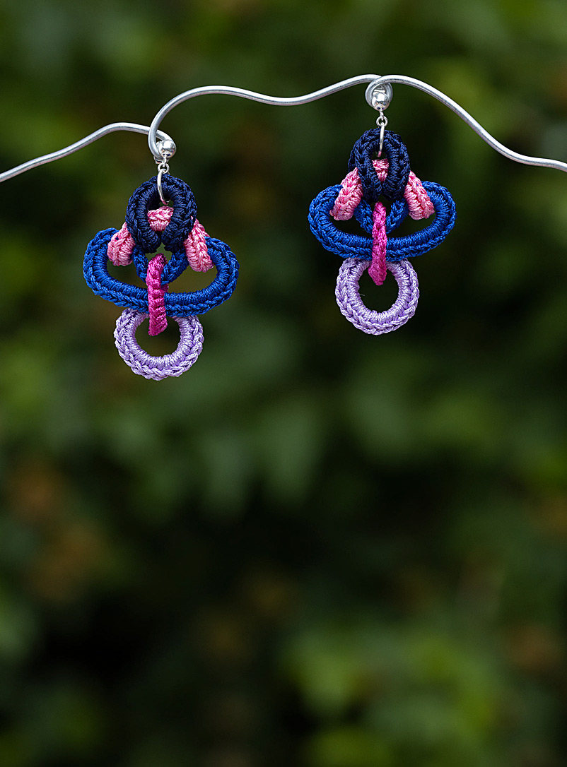 Atelier Chicoine Pink Femina crocheted earrings