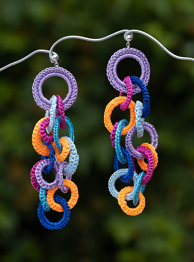 Atelier Chicoine Blue Hoya crocheted earrings Single original