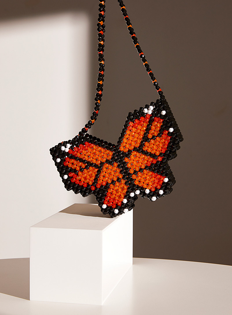 Baby Minou Dark Orange Butterfly beaded handbag Fabrique 1840 exclusive single original
