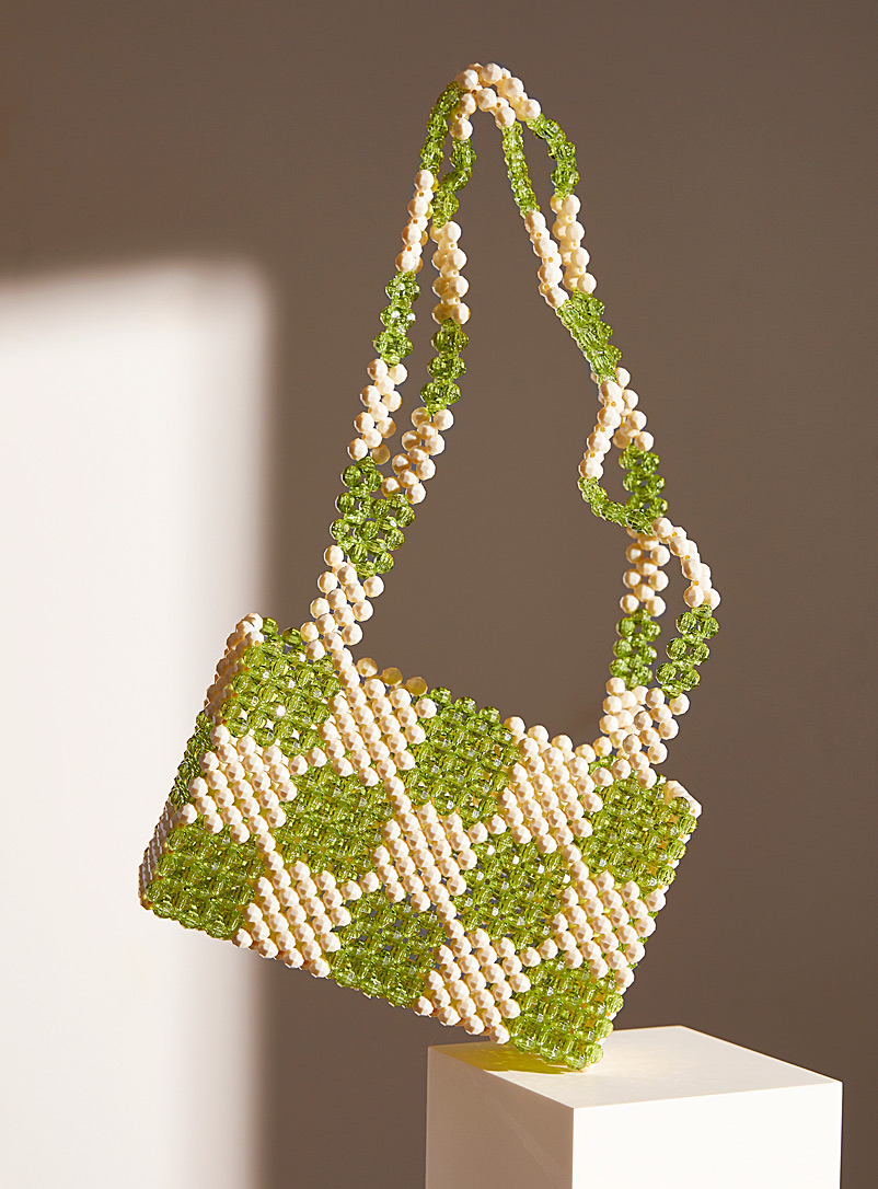 Baby Minou Green Matcha latte beaded handbag Limited series
