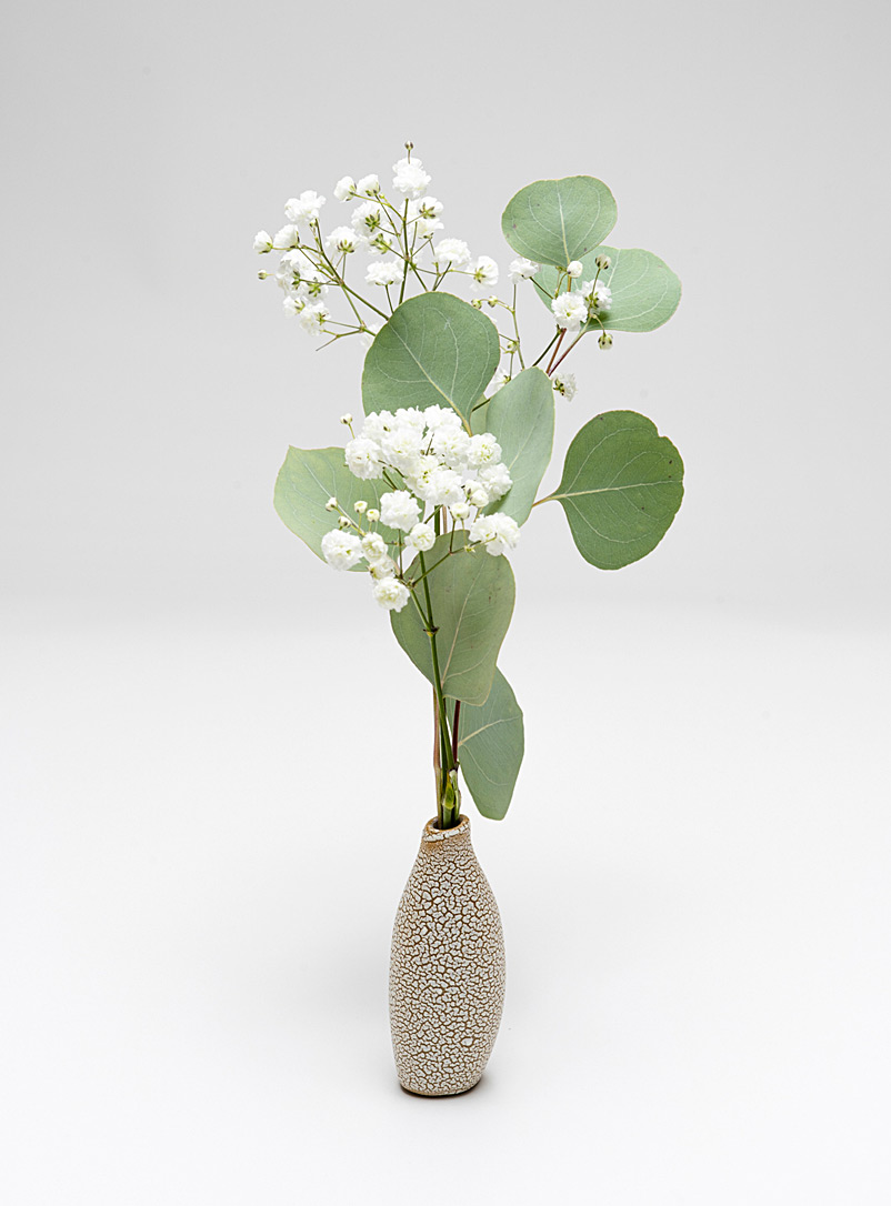 Doux Studio Patterned Brown Bottle mini bud vase 8 cm tall