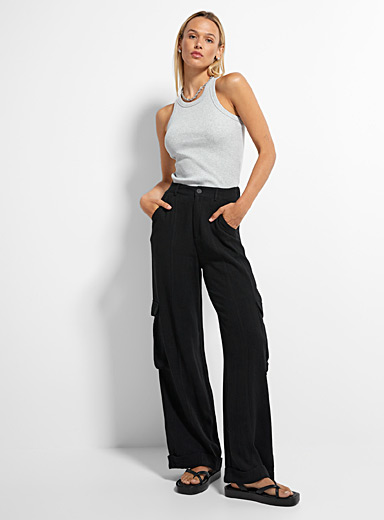 Touch of linen wide-leg cargo pant | Icône | | Simons