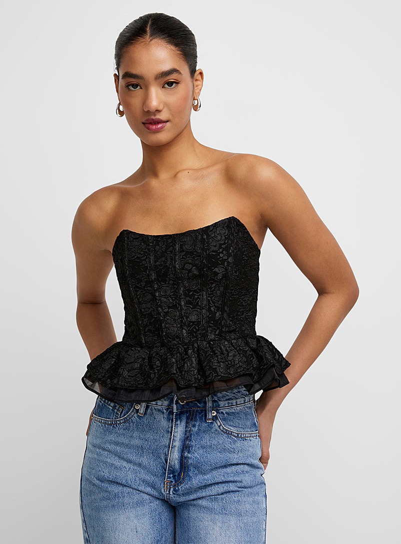 Jacquard Fitted Corset Bustier Dress