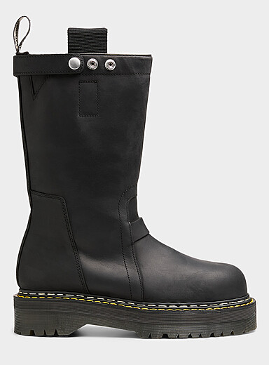 Rick Owens: La botte haute Quad Pull On  Homme Noir pour homme