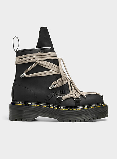 Rick Owens: La botte m&eacute;gala&ccedil;age semelle Quad 1460 Femme Noir pour femme